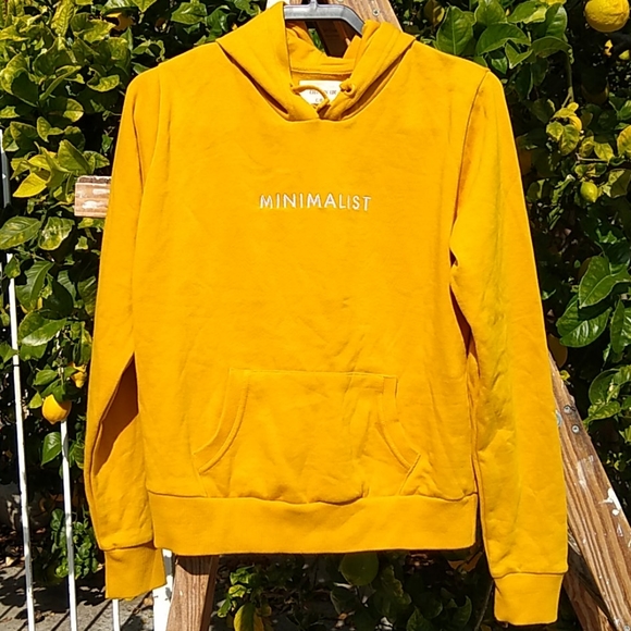 NWOT Cotton On Pullover Hoodie "Minimalist" Gold M - Picture 1 of 9